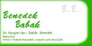 benedek babak business card