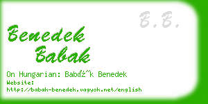 benedek babak business card